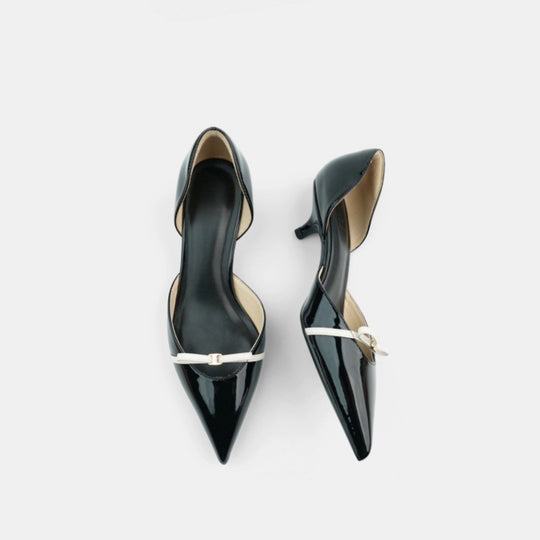 Damen elegante spitze Pumps mit schimmerndem Obermaterial R&B