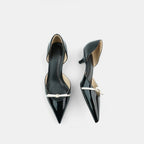 Damen elegante spitze Pumps mit schimmerndem Obermaterial R&B