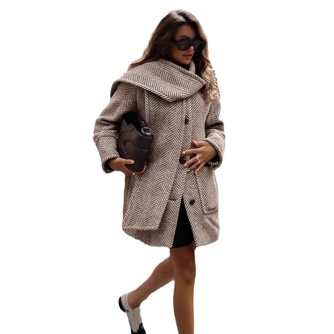 Damen Luxus Oversized-Jacke mit strukturiertem Design R&B