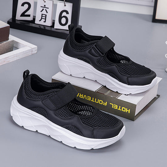 Damen modische Sneakers mit atmungsaktiver Mesh-Oberfläche und praktischem Klettverschluss R&B