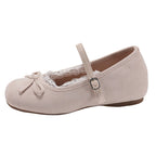 Damen elegante Ballerinas mit feiner Spitzenverzierung und praktischem Schnallenverschluss R&B