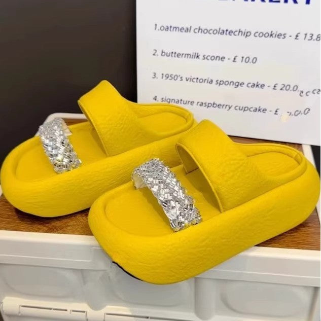 Damen modische Clogs mit eleganter Glitzerapplikation und bequemer Sohle R&B