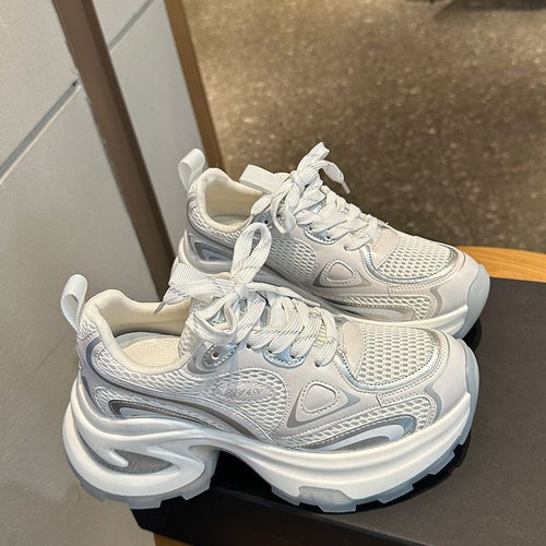 Damen Sportliche Sneakers mit atmungsaktiver Mesh-Oberfläche und gepolsterter Sohle R&B