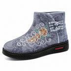 Damen Elegante und bequeme Winterstiefel mit floraler Stickerei R&B