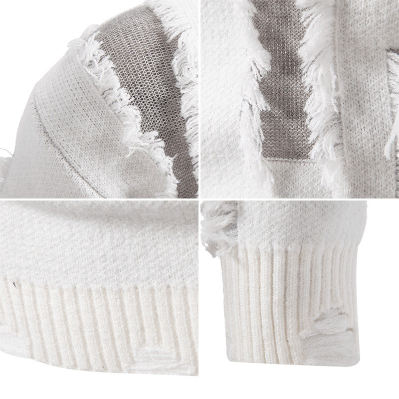 Herren Pullover mit auffälligem Fransen-Design