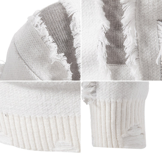 Herren Pullover mit auffälligem Fransen-Design R&B