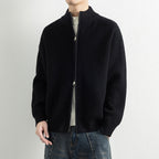 Herren Strickjacke mit hohem Kragen und praktischen Reißverschluss