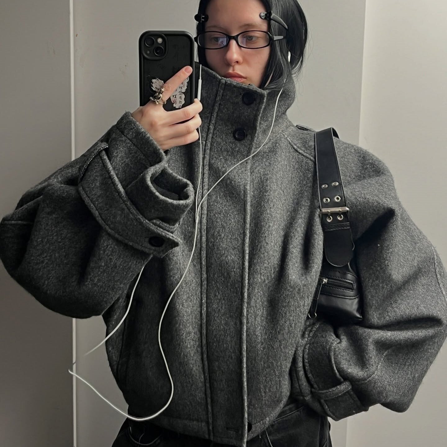 Damen Oversized Wolljacke mit modernem Schnitt und praktischen Taschen
