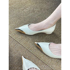 Damen elegante spitze Ballerinas mit Glanzoberfläche R&B