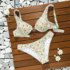 Damen Bikini-Set mit floralem Muster und verstellbaren Trägern R&B