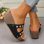 Damen Glamouröse Mules mit Perlendetails und stylishen Akzenten R&B