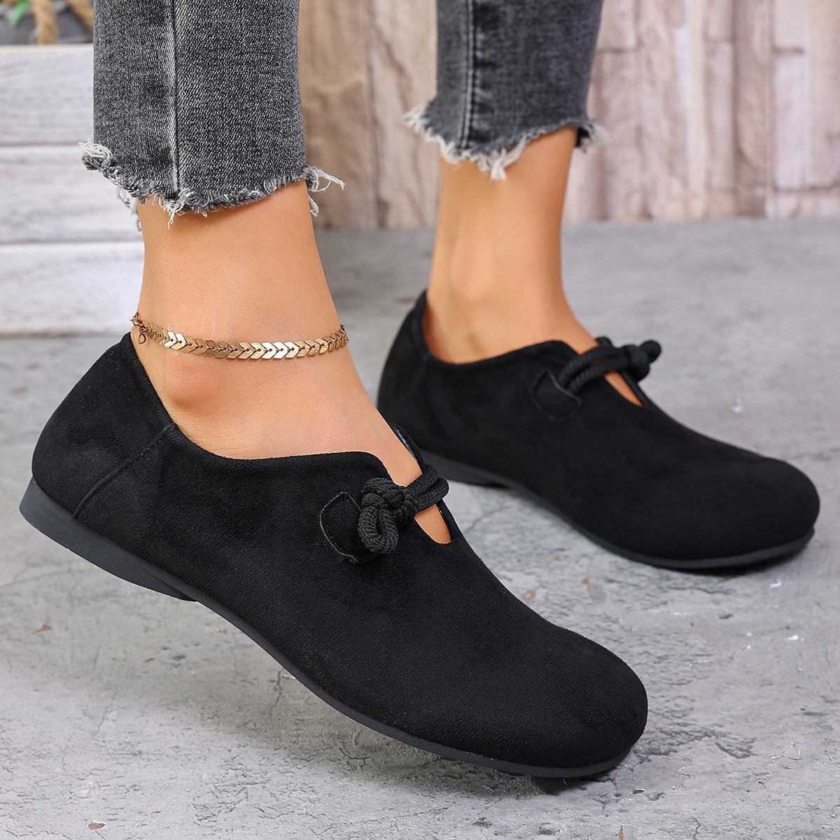 Damen Mokassin Schuhe mit modischem Schnür-Detail und bequemer Sohle R&B
