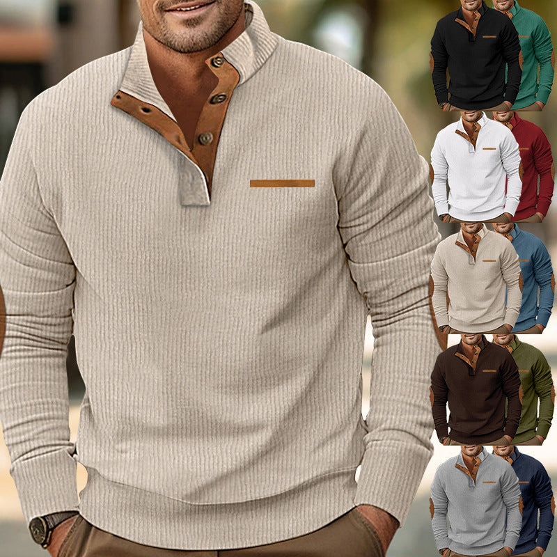 Herren Strickpullover mit kontrastierenden Design-Elementen R&B