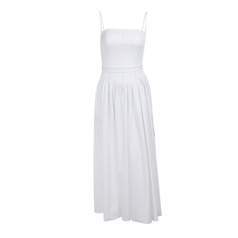 Damen Elegantes Maxikleid mit schmalem Schnitt und in der Taille gerafftem Design EB