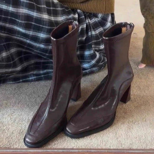 Damen elegante Stiefeletten mit hochmodischem Schnitt und robustem Blockabsatz R&B