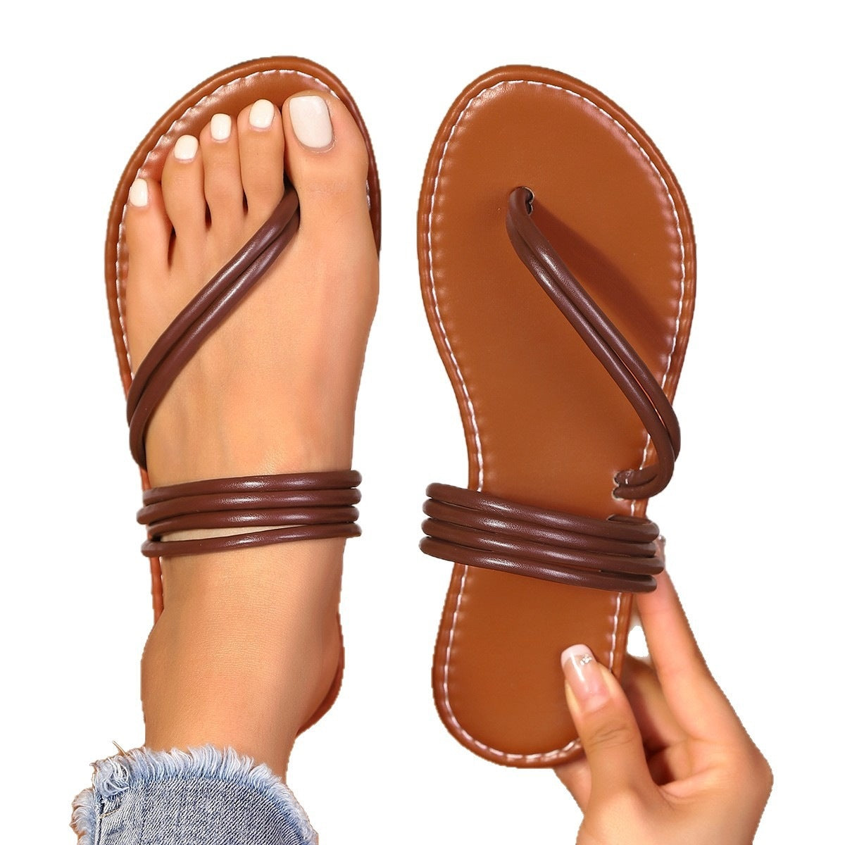Damen elegante Flip-Flop Sandalen R&B