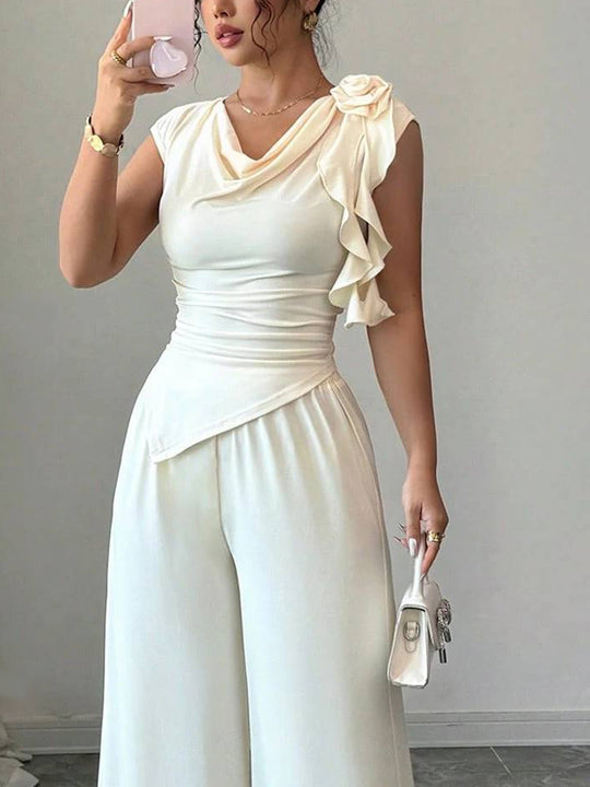 Damen Elegantes Jumpsuit mit Rüschendetails R&B