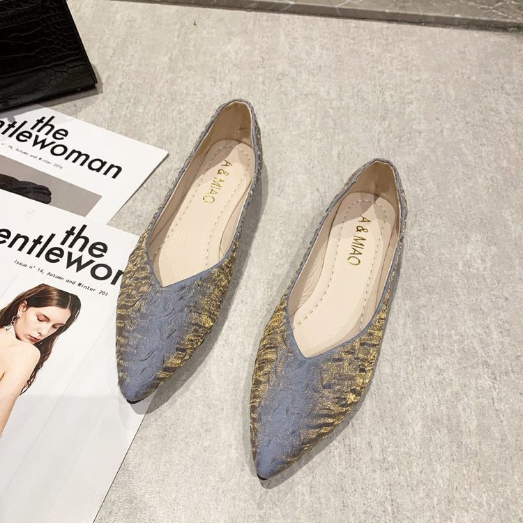 Damen Ballerinas mit spitz zulaufendem Design und strukturiertem Obermaterial R&B