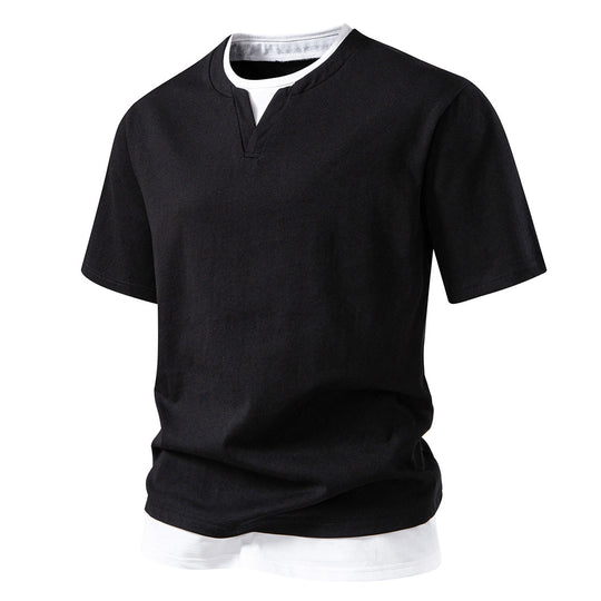 Herren V-Ausschnitt T-Shirt mit modernem Schnitt und lässigem Look R&B