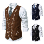Herren elegante Weste mit floralem Stickdesign R&B