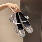 Damen elegante Mary Jane Schuhe mit Glitzer-Detail R&B