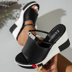 Damen Wedge-Sandaletten mit modischem Riemendesign und komfortablem Fußbett R&B