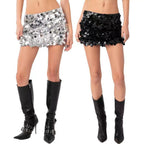 Damen Glitzernder Minirock mit Pailletten R&B
