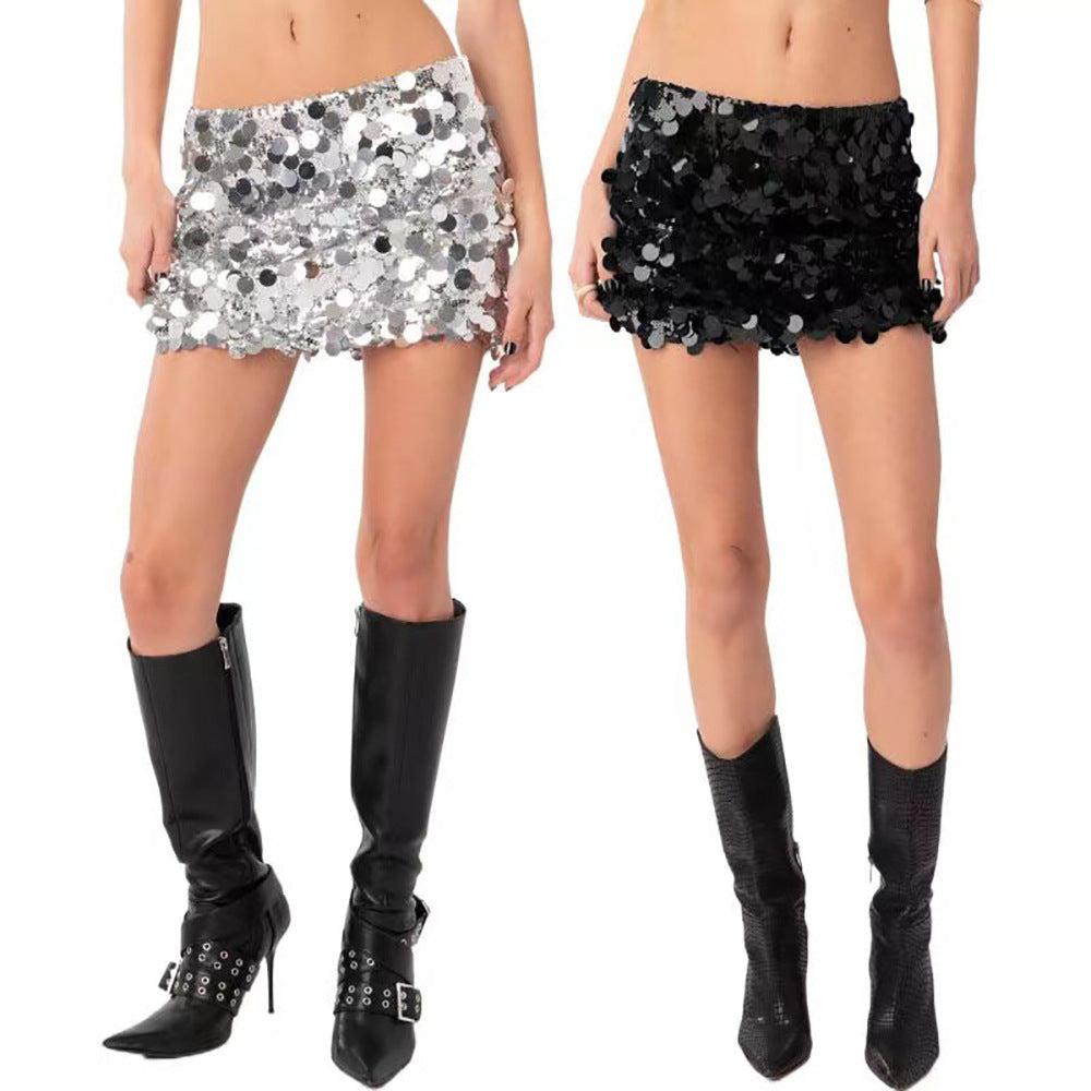 Damen Glitzernder Minirock mit Pailletten R&B