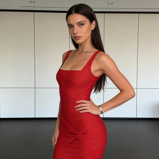 Damen Figurbetontes Minikleid mit Wickeldetail R&B