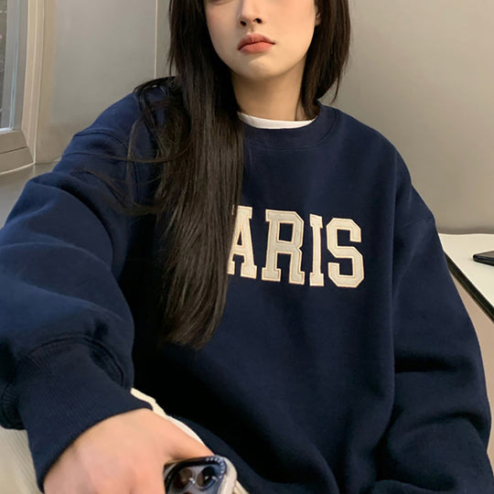 Damen lässiger Sweatshirt mit markantem Schriftzug R&B