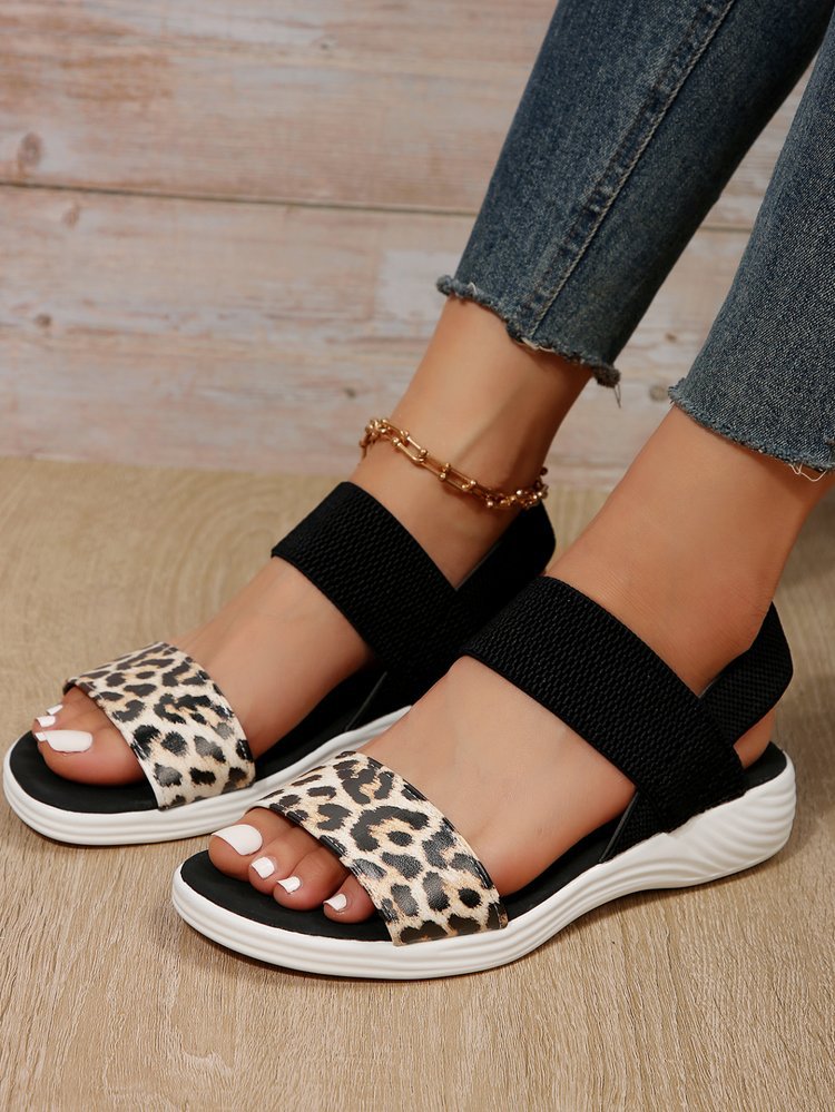 Damen Freizeitsandalen mit elastischen Riemen und rutschfester Sohle R&B