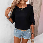 Damen Bluse mit Spitzenärmel R&B