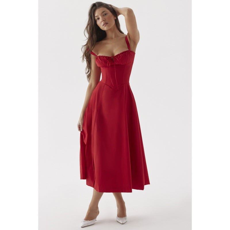 Damen Maxikleid mit floralem Design und elegantem Schlitz R&B