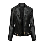 Damen hautenge Kunstlederjacke