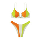 Damen Triangel-Bikini mit modernem Farbblockdesign und verstellbaren Trägern R&B