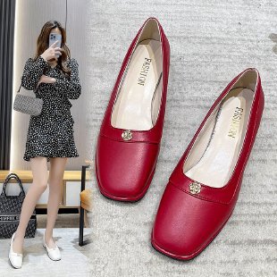 Damen Komfortable Blockabsatz-Pumps mit zarter Schnalle R&B
