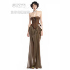 Damen Elegante Corsage-Bluse mit transparenten Ärmeln R&B