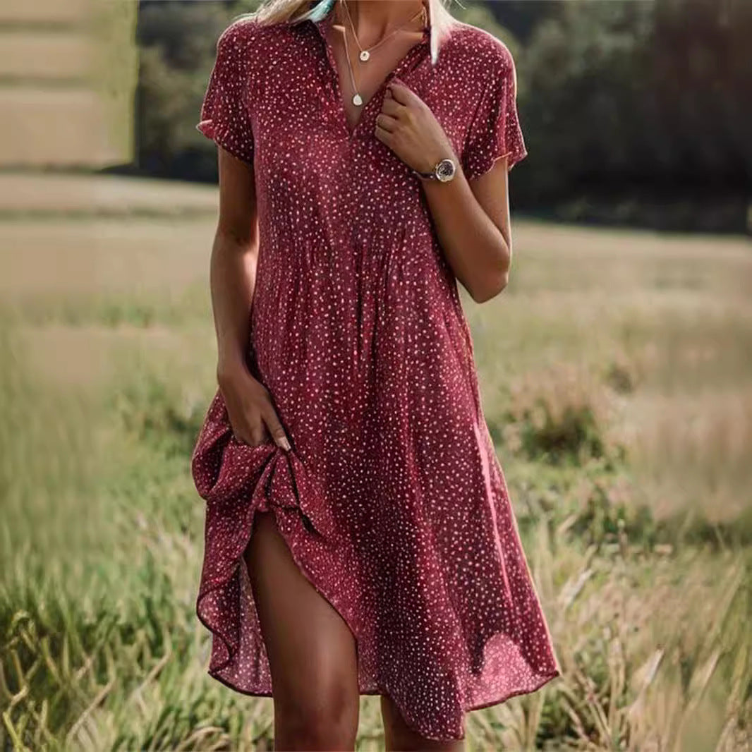 Damen Hemdkleid mit Polo-Kragen und leichtem, atmungsaktivem Stoff