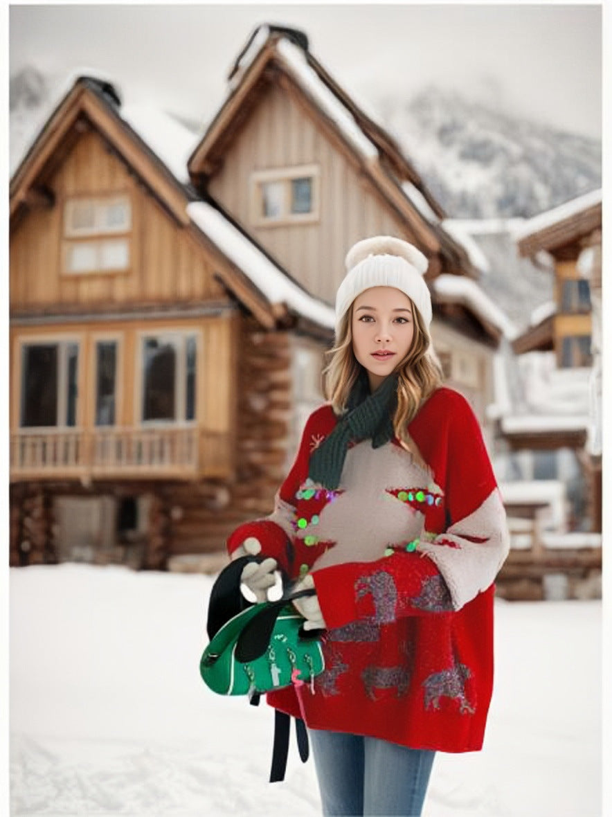 Damen Weihnachtspullover mit festlichem Baumdesign R&B