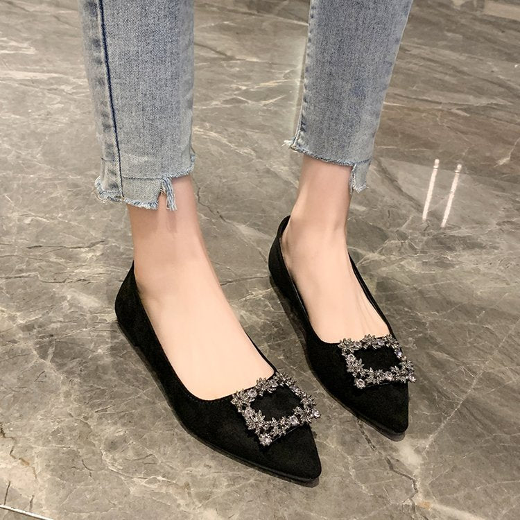 Damen Ballerinas mit funkelndem Schmuckbesatz R&B