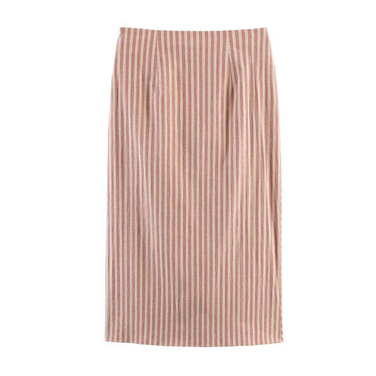 Damen Wickelrock mit diagonalem Streifenmuster und eleganter Drapierung R&B