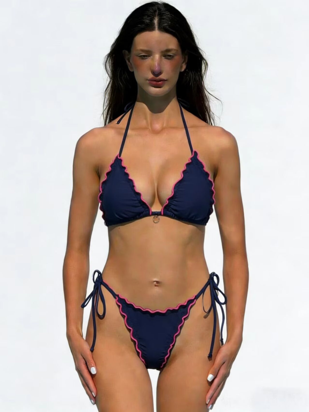 Damen Neckholder-Bikini mit Rüschendetails R&B