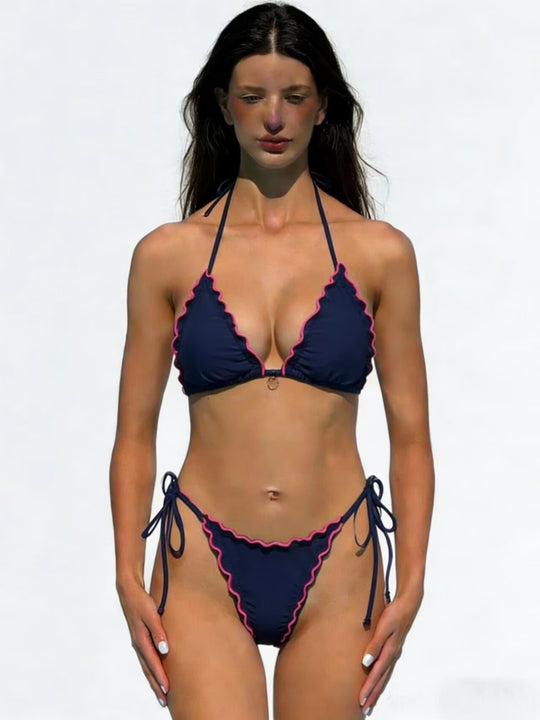 Damen Neckholder-Bikini mit Rüschendetails R&B