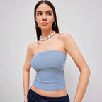 Damen Bandeau-Top mit feinen Streifen R&B