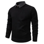 R&B | Herren Strickpullover mit Kontrastkragen