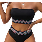 Damen Bandeau-Bikini-Set mit hochwertigem Stickdesign R&B