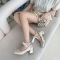 Damen elegante und bequeme Pumps mit Perlenschnürung R&B