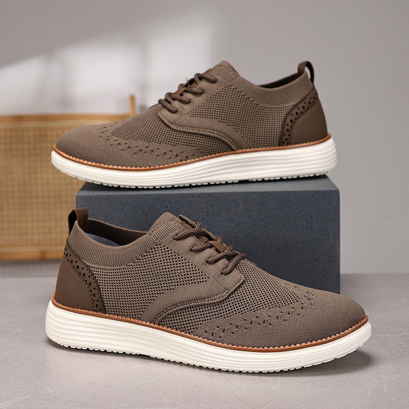 Herren nan gestrickter Oxford-Sneaker mit Wingtip-Perforation und federleichter EVA-Sohle R&B