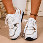 Damen Sportliche Sneakers mit schimmernden Akzenten und atmungsaktivem Obermaterial R&B