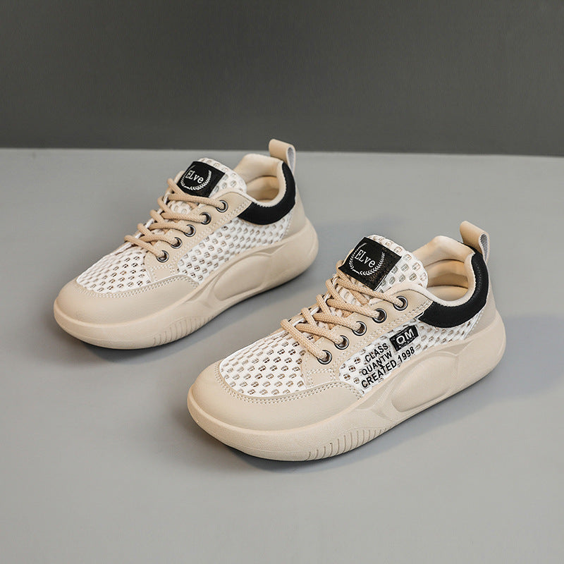 Damen Freizeit Sneaker mit atmungsaktiven Mesh-Einsätzen und dämpfender Sohle R&B